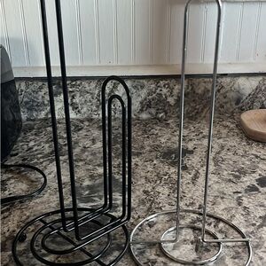 Black and Silver Metal Paper Towel Holders